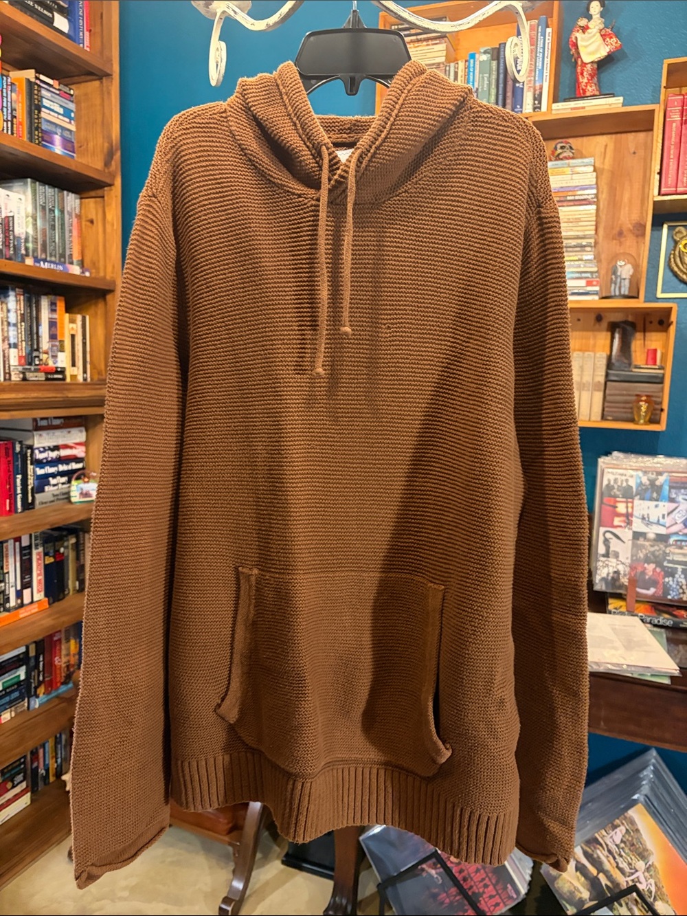 Cozy Women's Crewneck Hoodie Sweater in Brown